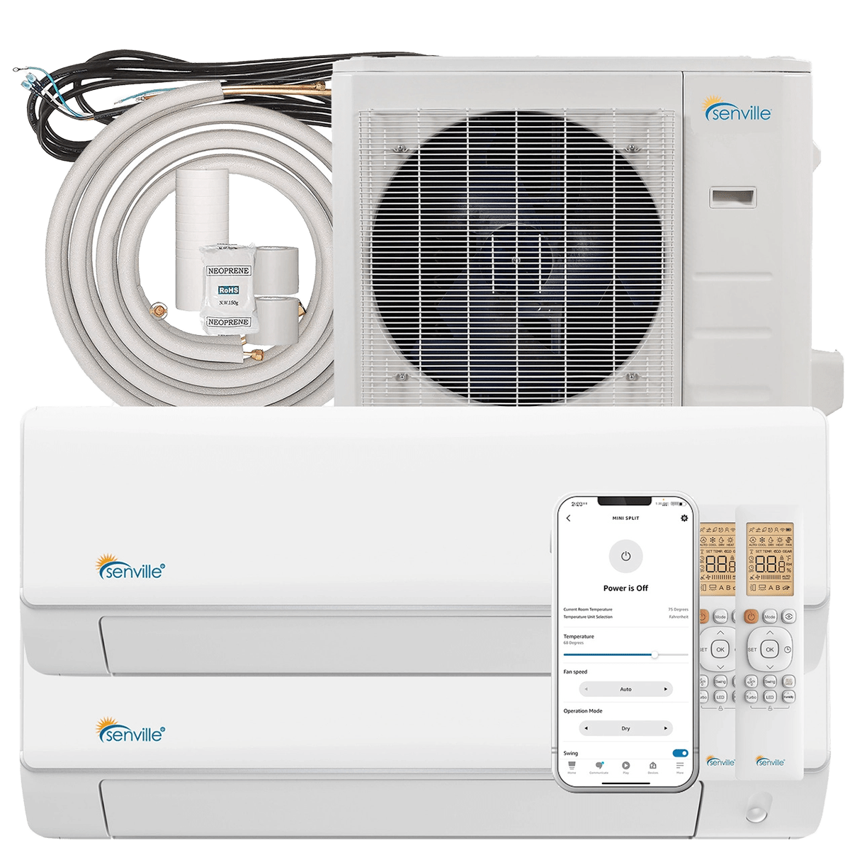 Senville 48,000 BTU Dual Zone Mini Split Heat Pump
