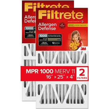 3M Filtrete MPR 1000 4-Inch Micro Allergen Defense Air Filters - 16x25x4