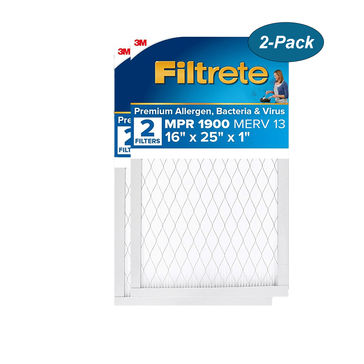 3M Filtrete Healthy Living 1900 MPR Ultimate Allergen Reduction Air Filters - 16x25 2-Pack Main