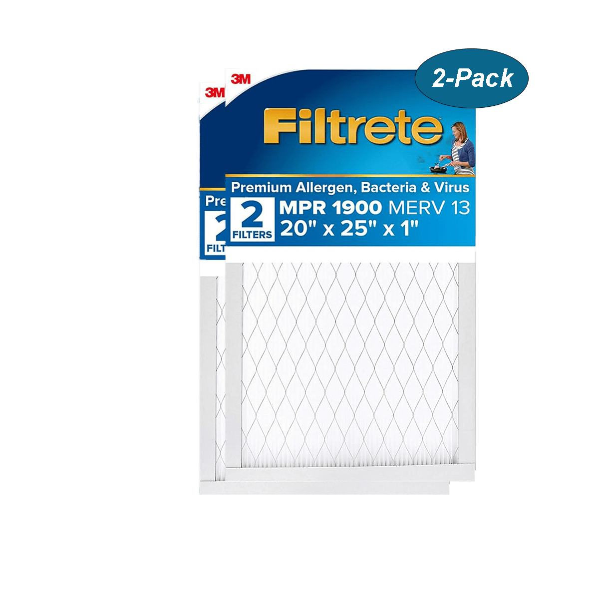 3M Filtrete Healthy Living 1900 MPR Ultimate Allergen Reduction Air Filters - 20x25 2-Pack Main