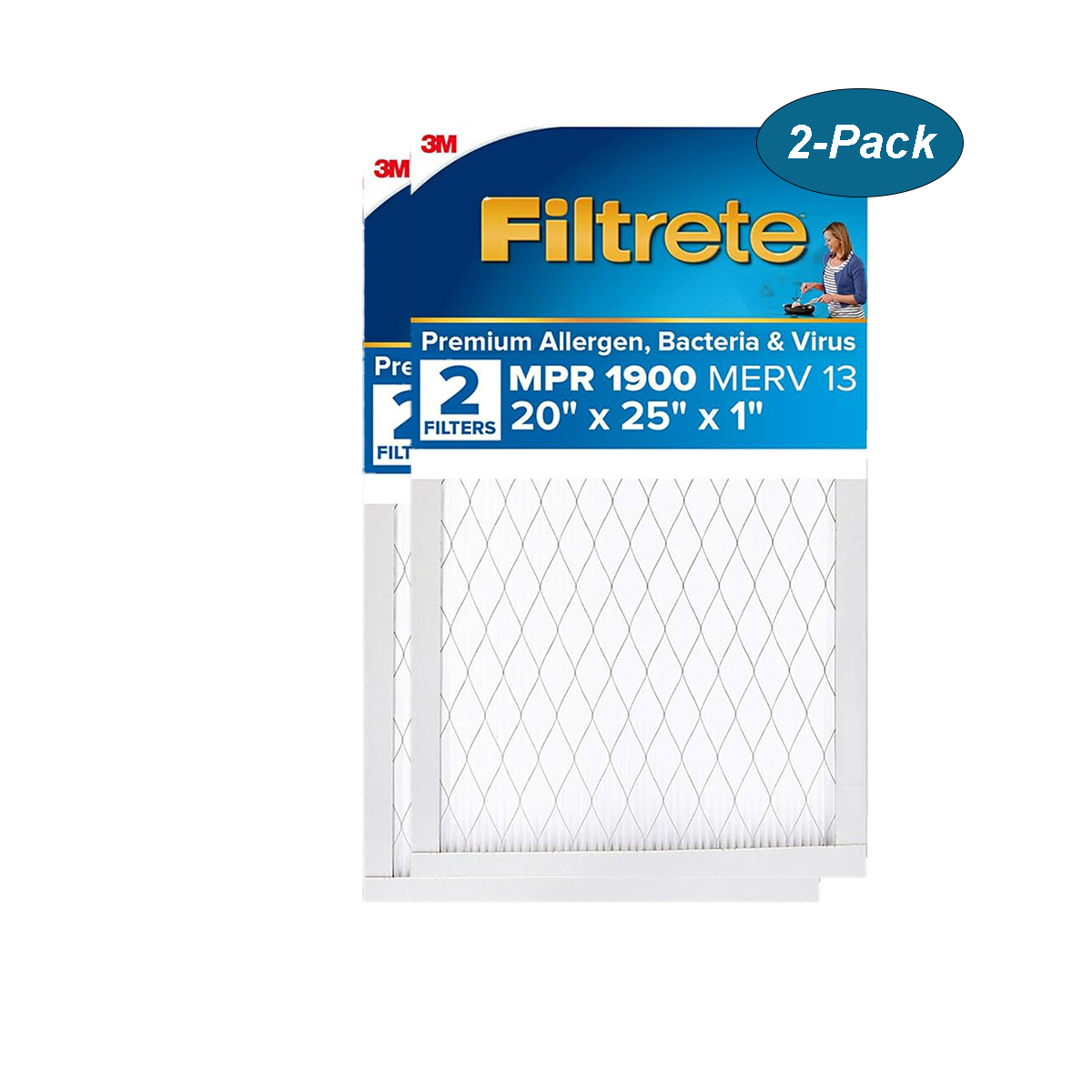 3M Filtrete Healthy Living 1900 MPR Ultimate Allergen Reduction Air Filters - 20x25 2-Pack Main