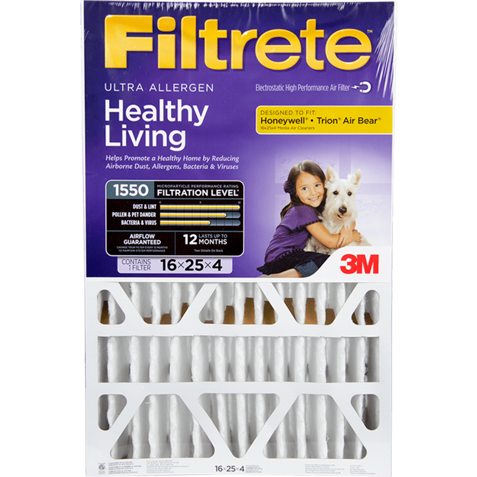 3M Filtrete Healthy Living 1550 MPR 4-Inch Ultra Allergen Reduction Filter