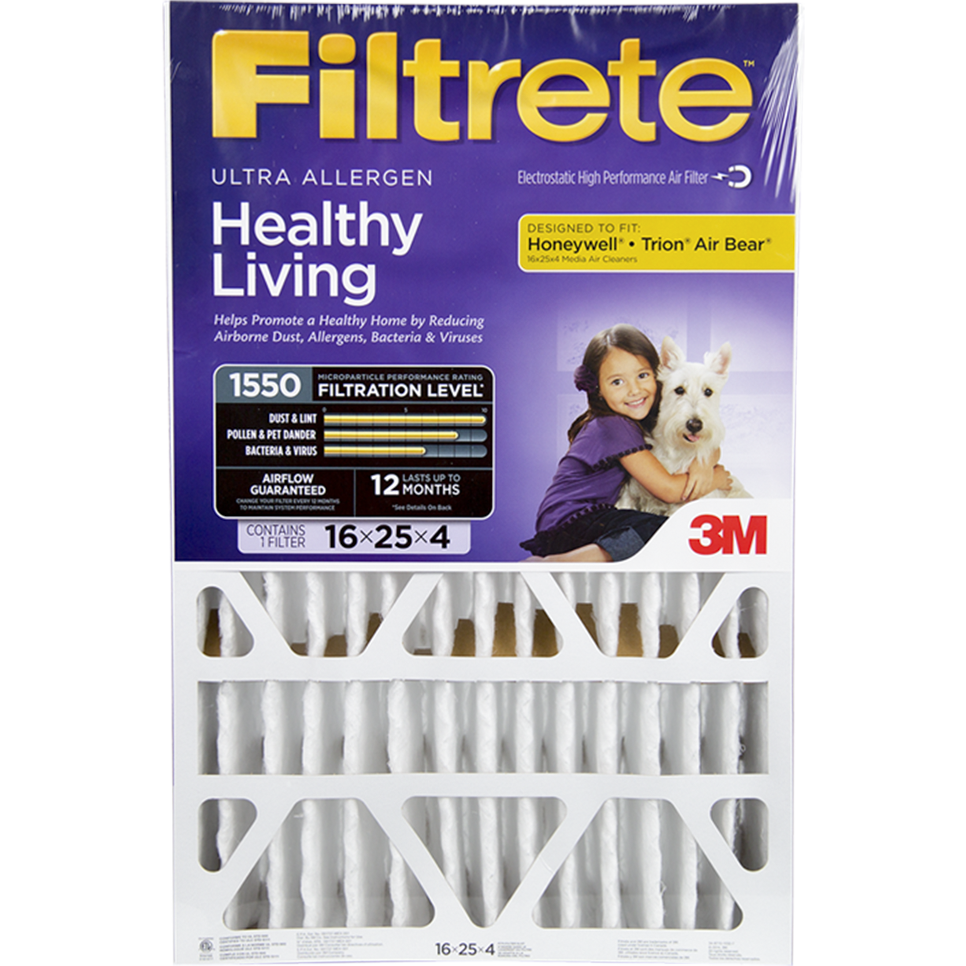 3M Filtrete Healthy Living 1550 MPR 4-Inch Ultra Allergen Reduction Filter