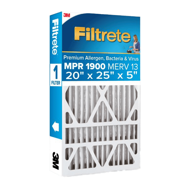 3M Filtrete MPR 1900 5-inch Allergen, Bacteria and Virus Filters 20x25x5 - Main