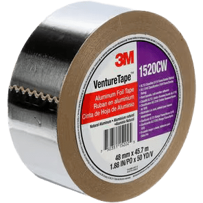 3M Venture Tape Aluminum Foil Tape 1520CW, Silver, 48 mm x 45.7 m - angle