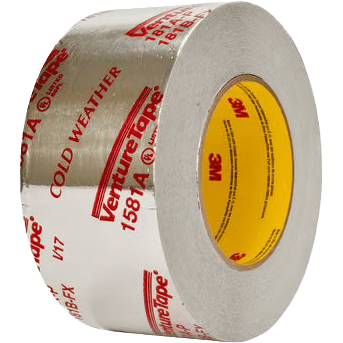 3M Venture Tape UL181A-P Aluminum Foil Tape 1581A, 2.5 in x 60 yd - angle