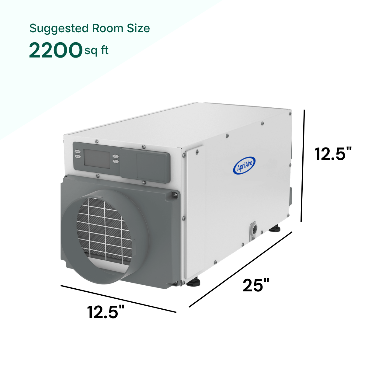 AprilAire E070 70 Pint Crawlspace Dehumidifier suggested room size 2200 sq ft