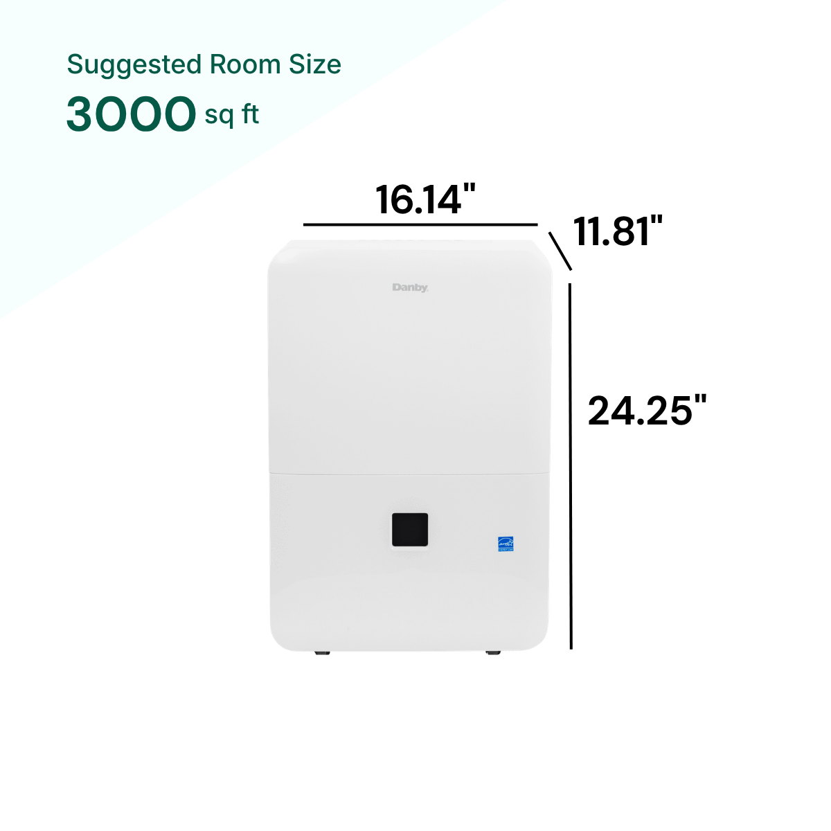 Danby DDR040BJ2WDB 40-Pint suggested room size 3000 sq ft