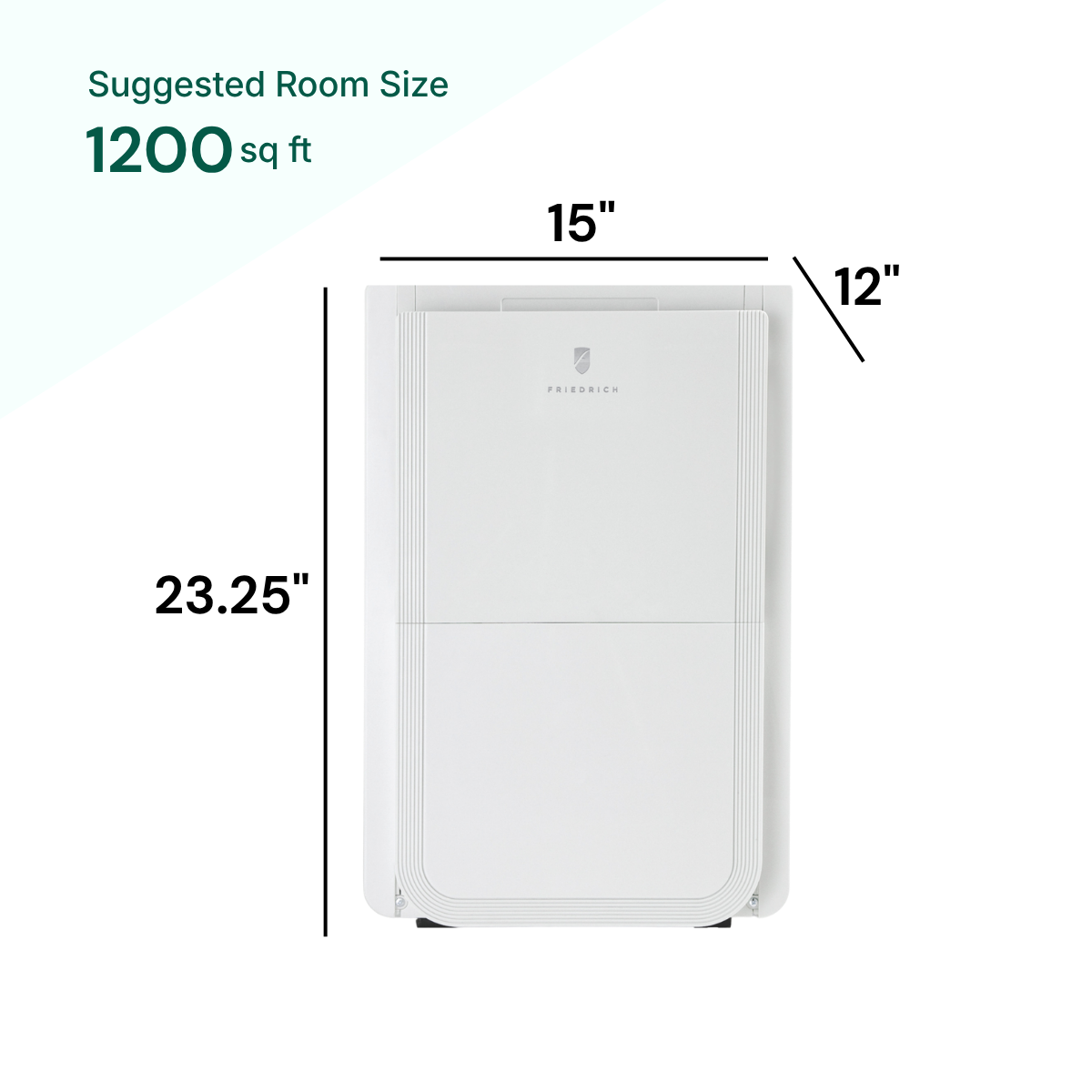 Friedrich 50-Pint suggested room size 1200 sq ft