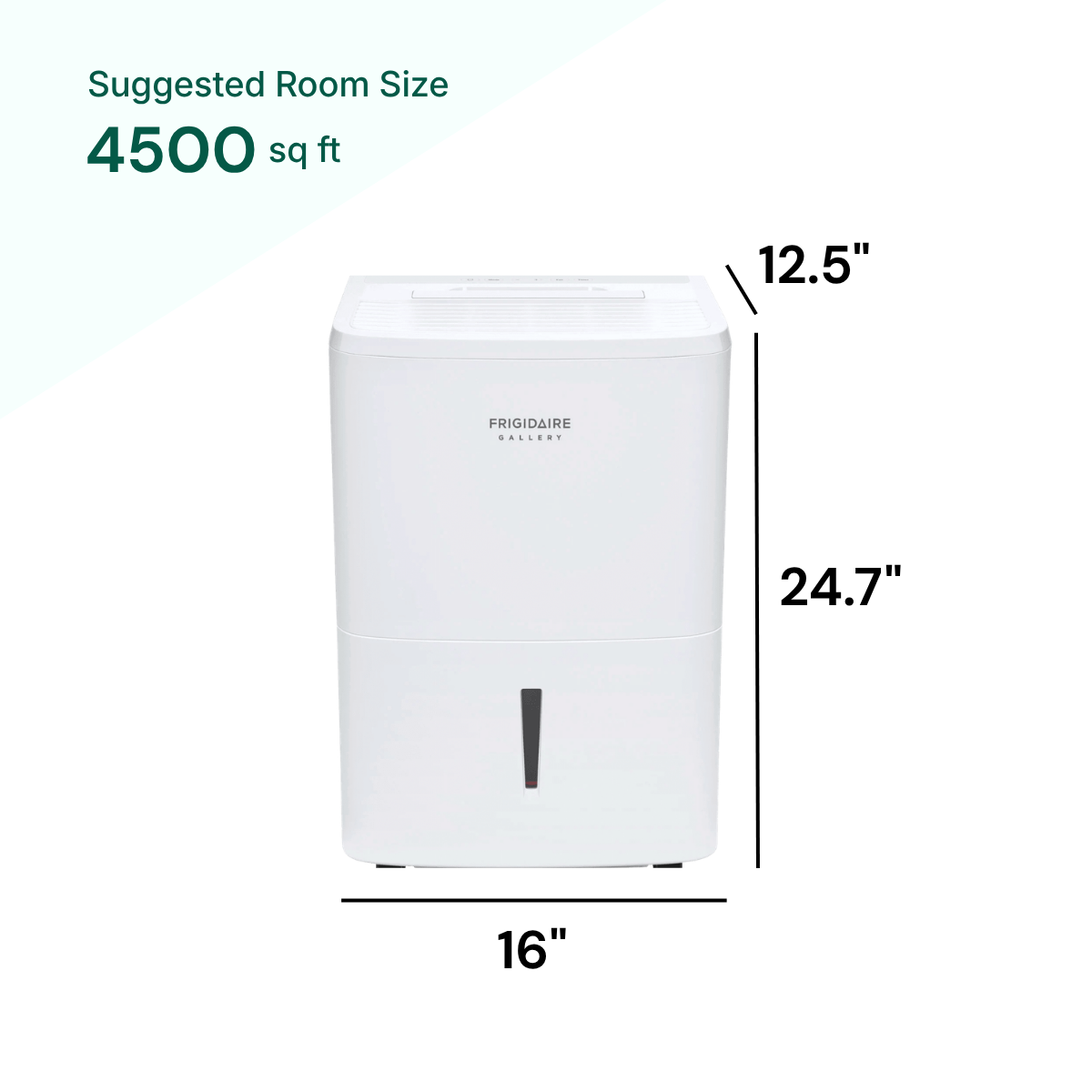 Frigidaire Gallery 50 Pint Wi-Fi suggested room size 4500 sq ft