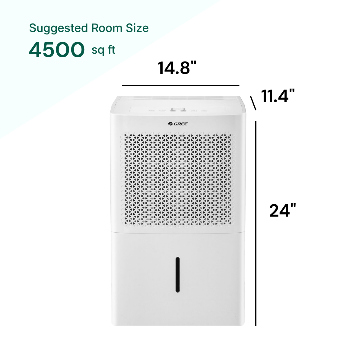 Gree 50 Pint suggested room size 4500 sq ft