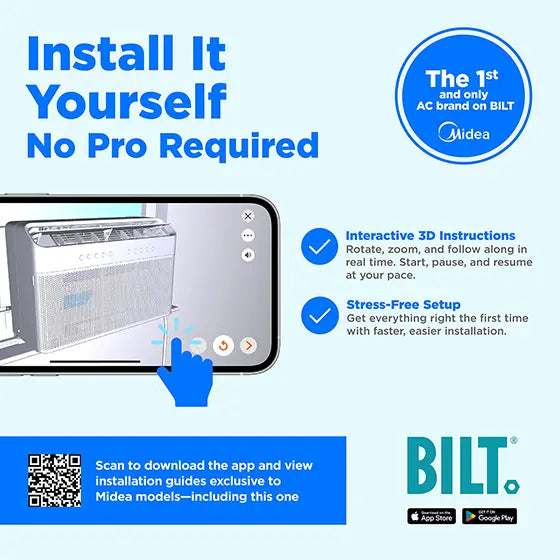 Midea 8,000 BTU U-Shaped Wi-Fi Enabled Window Air Conditioner how to install yourself from Midea
