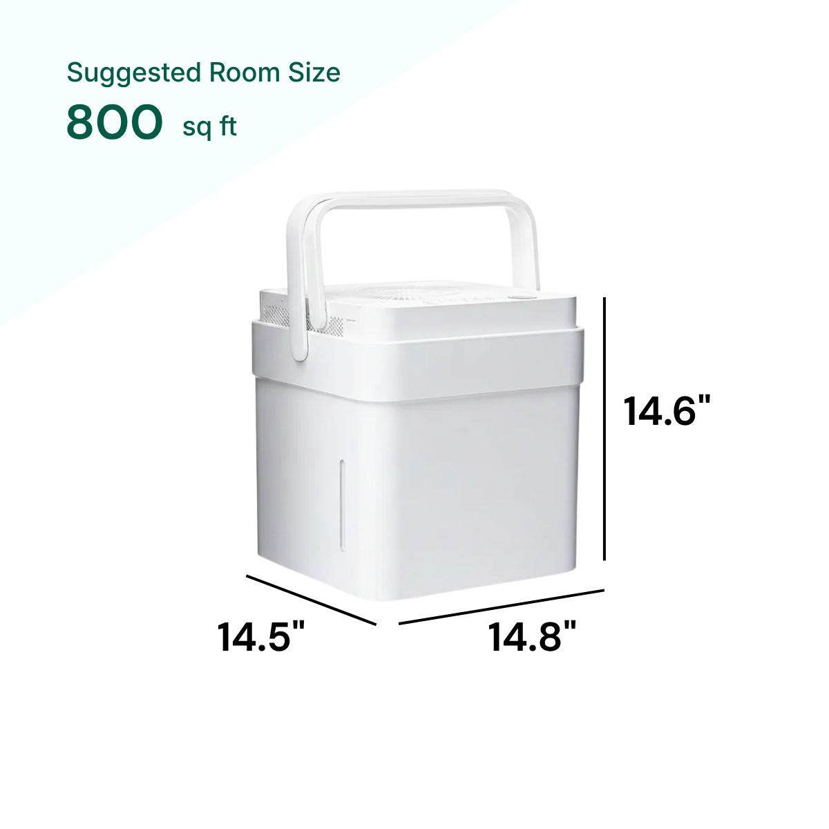 Midea 35 Pint Energy Star Cube Dehumidifier suggested room size 800 sq ft