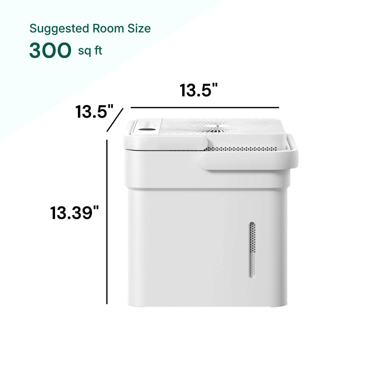 Midea Cube 20 Pint suggested room size 300 sq ft