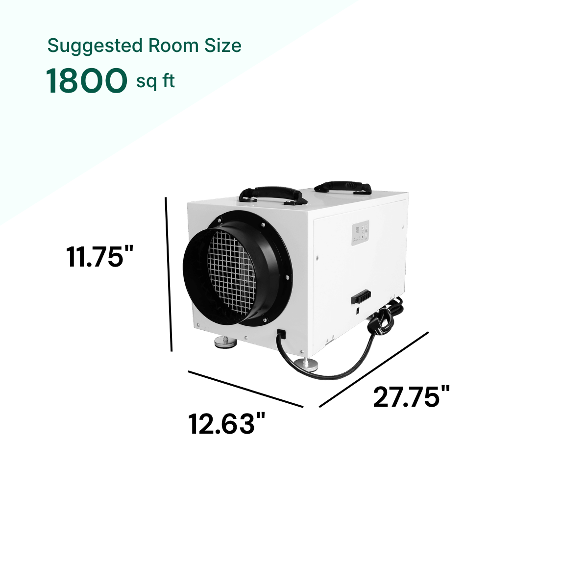Pioneer 70 Pint suggested room size 1800 sq ft
