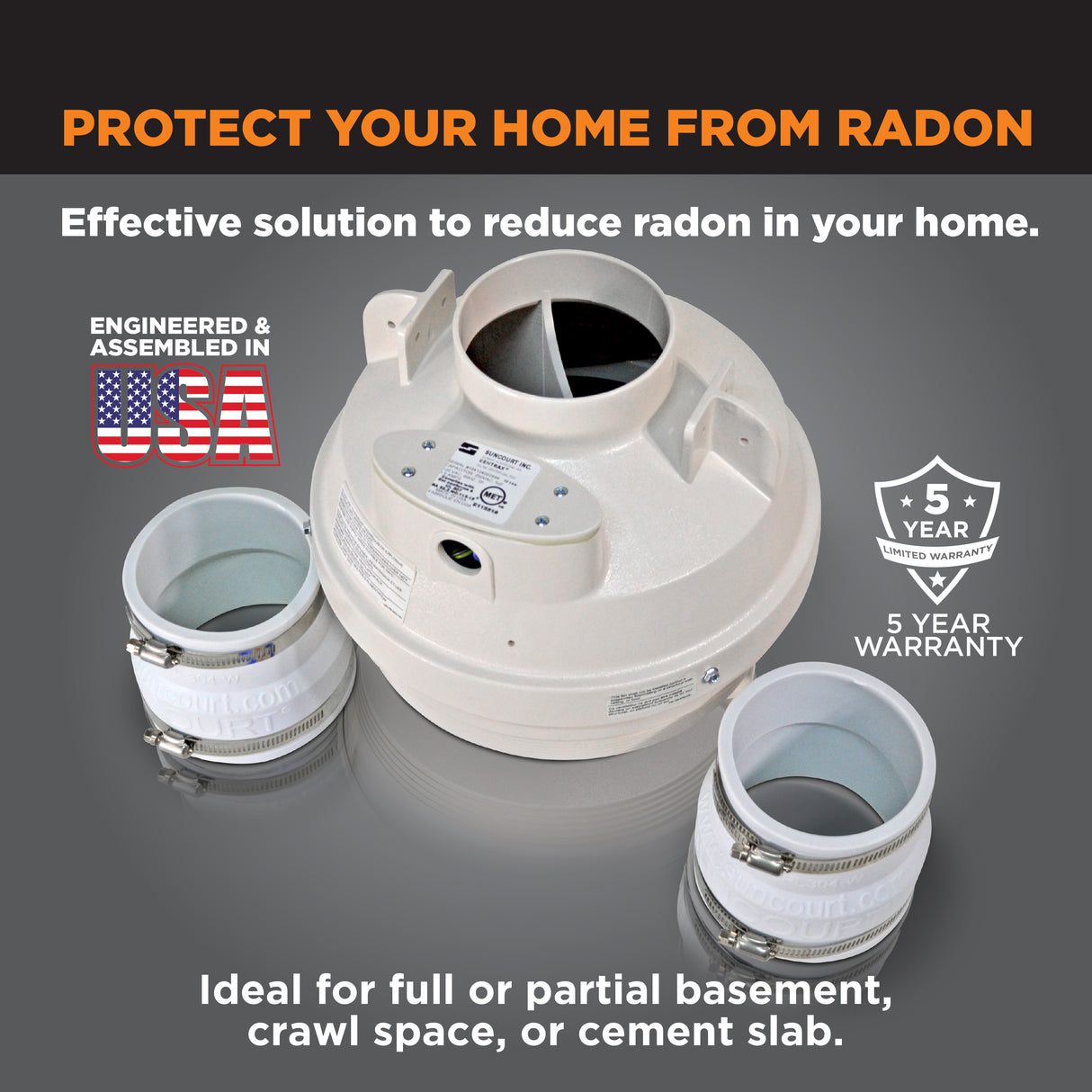 Suncourt Radon Fan Mitigation Kit