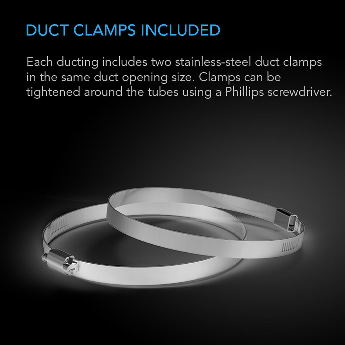 Ac Infinity 8 Inch Aluminum Ducting Duct Clamps