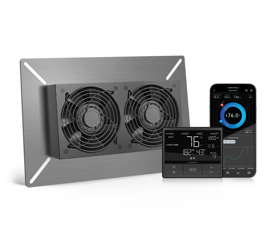 AC Infinity AIRTITAN T7 12-In Ventilation Fan w/ Temperature & Humidity Controller