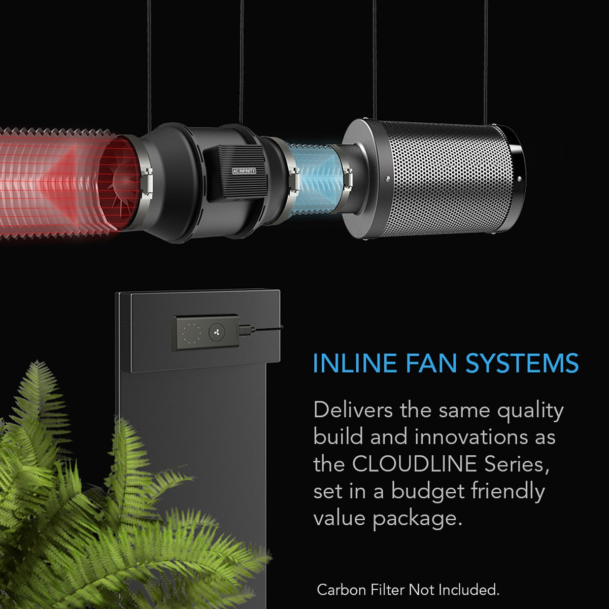 AC Infinity CLOUDLINE Lite A8 8-In. Inline Duct Fan - Inline Fan