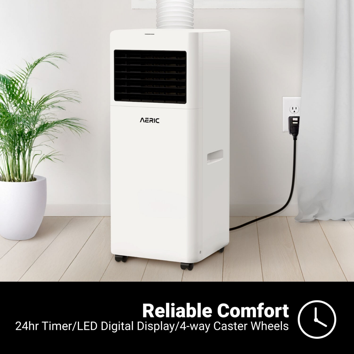 Aeric 8,000 BTU Portable Air Conditioner with Dehumidifier - Infographic 2