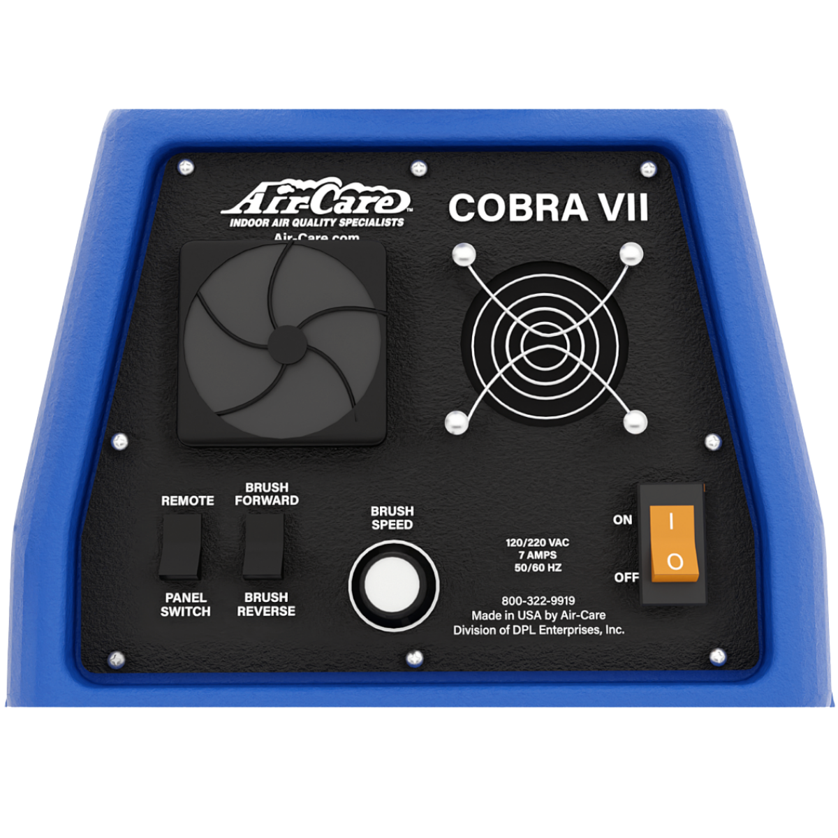 Air-Care Cobra 7 Power Brush System Air Duct Contact Cleaning System - Controls