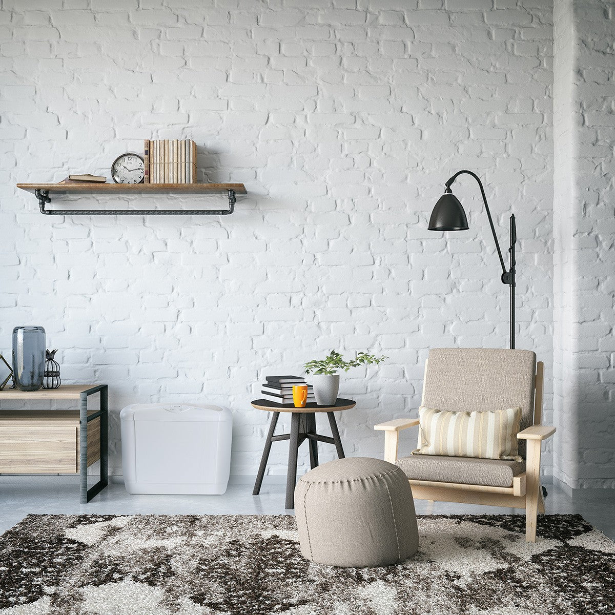 AIRCARE Mini-Console Multi-Room Evaporative Humidifier - in living room