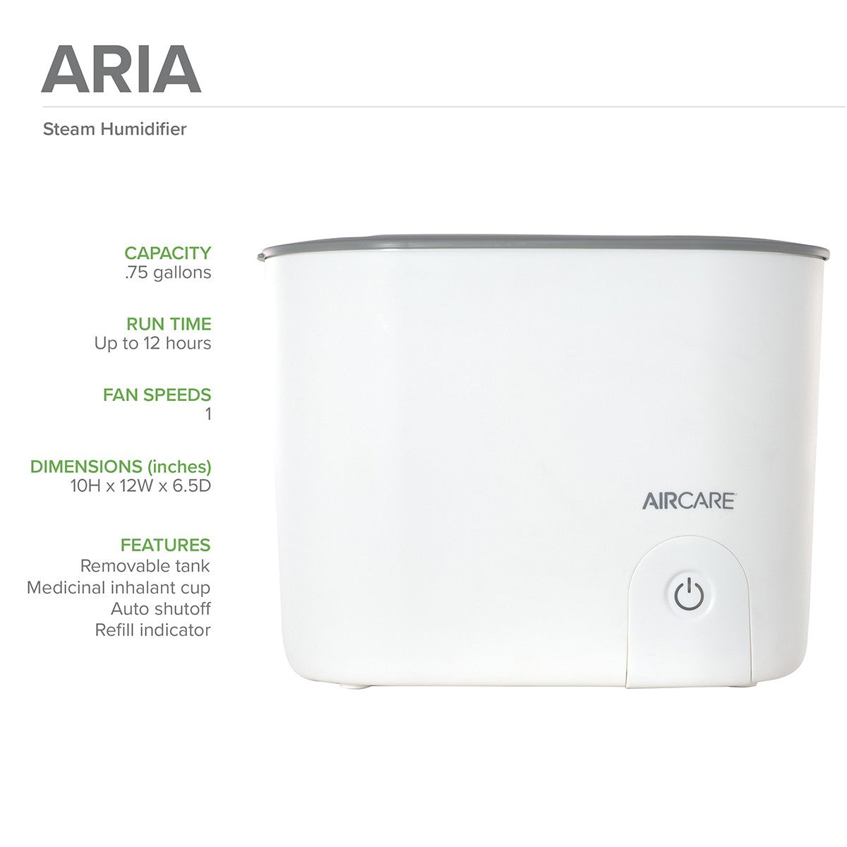 AIRCARE Aria Whisper Quiet Steam Humidifier