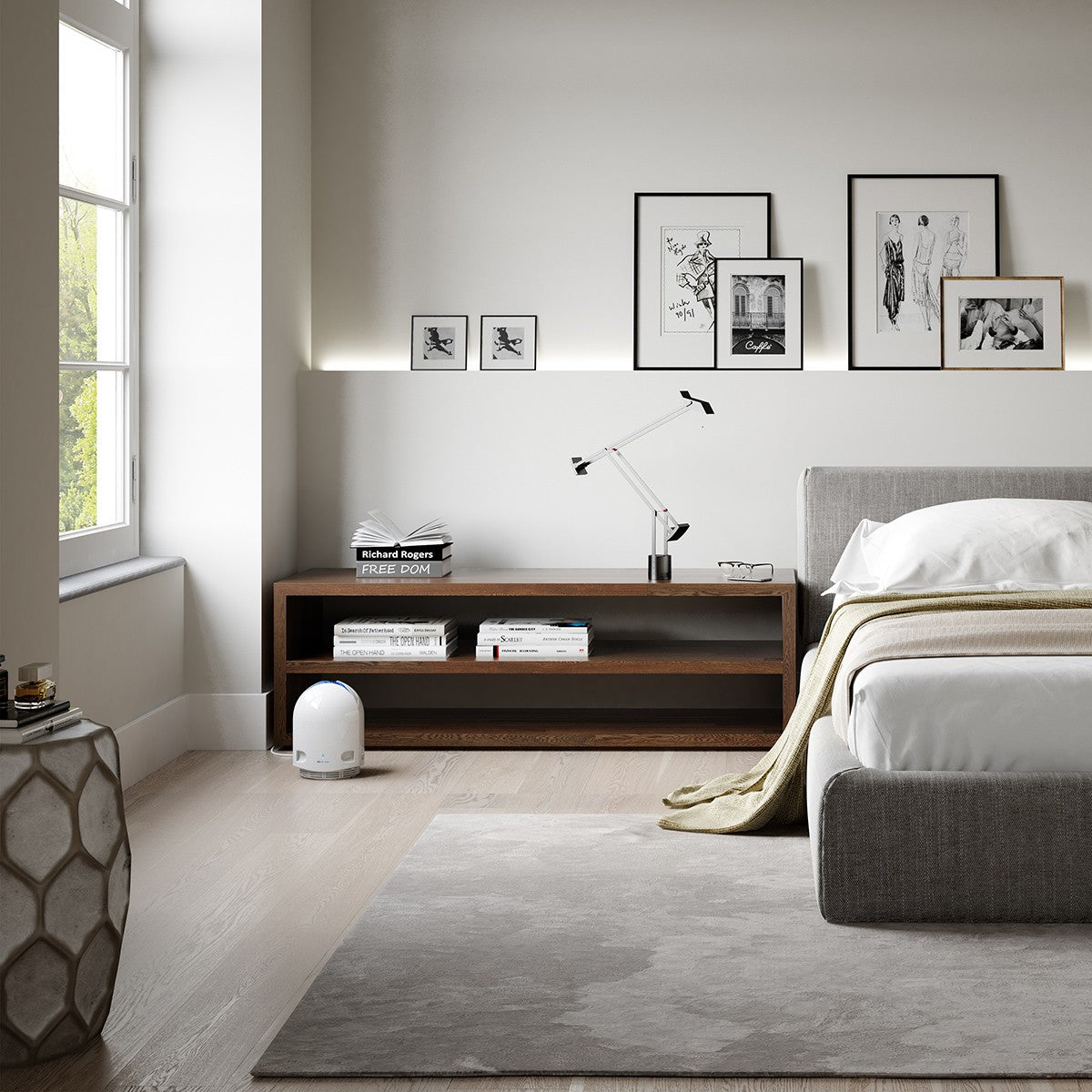 AirFree P2000 Air Purifier - in use in bedroom