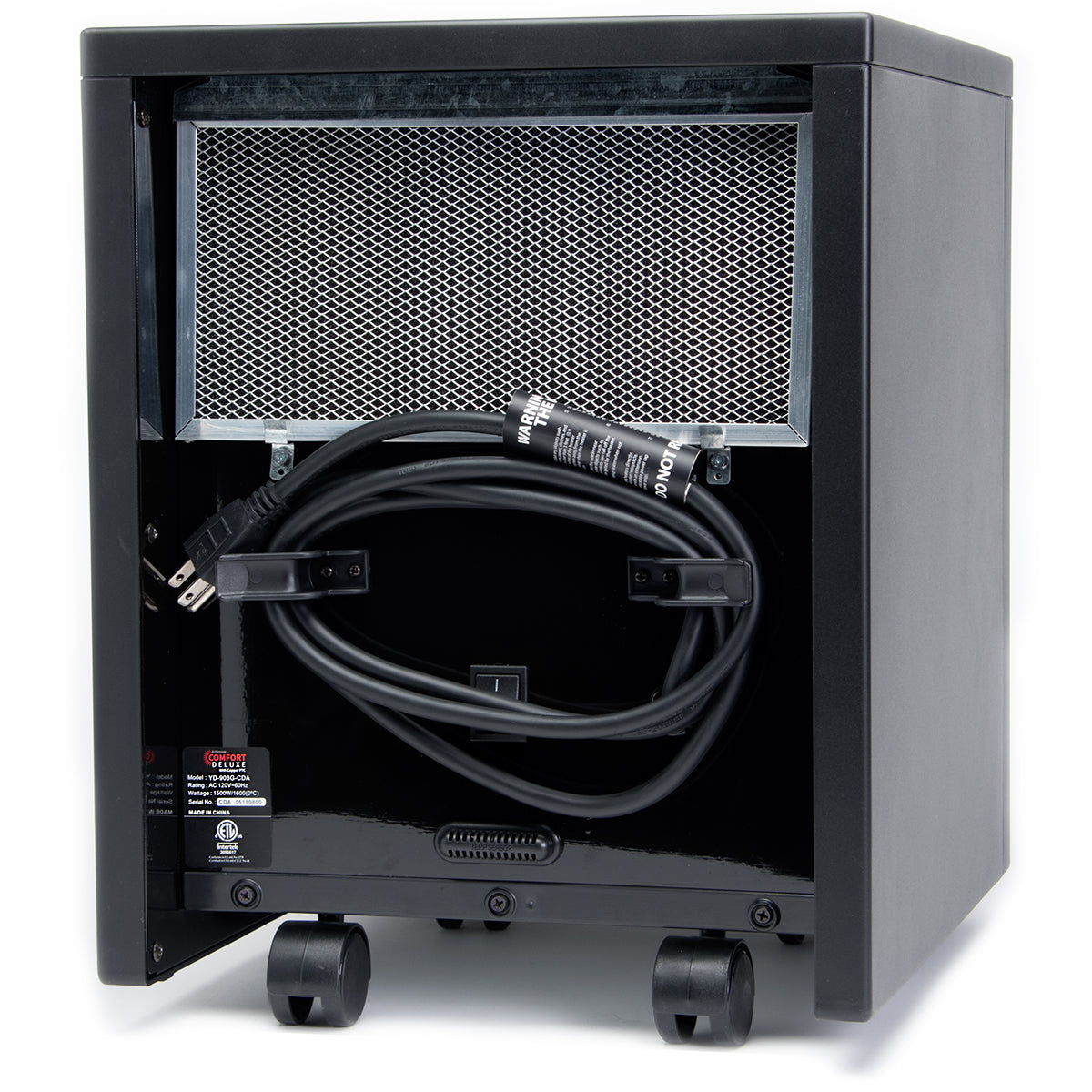 AirNmore Comfort Deluxe Infrared Space Heater - back