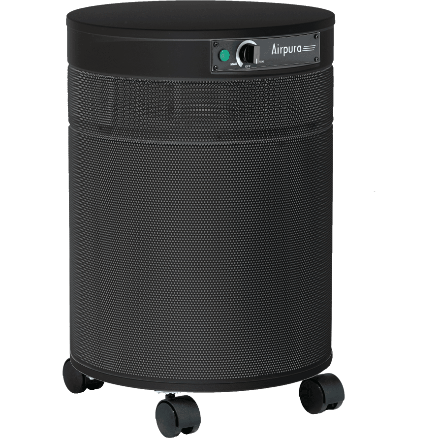 Airpura F600 Air Purifier - Black - side angle