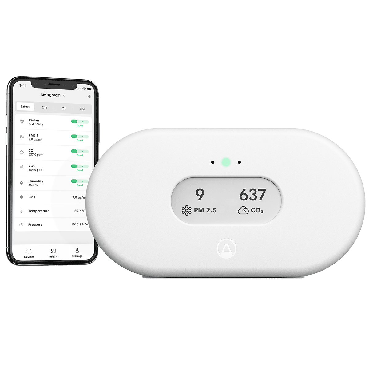 Airthings View Plus Radon & Air Quality Monitor - App