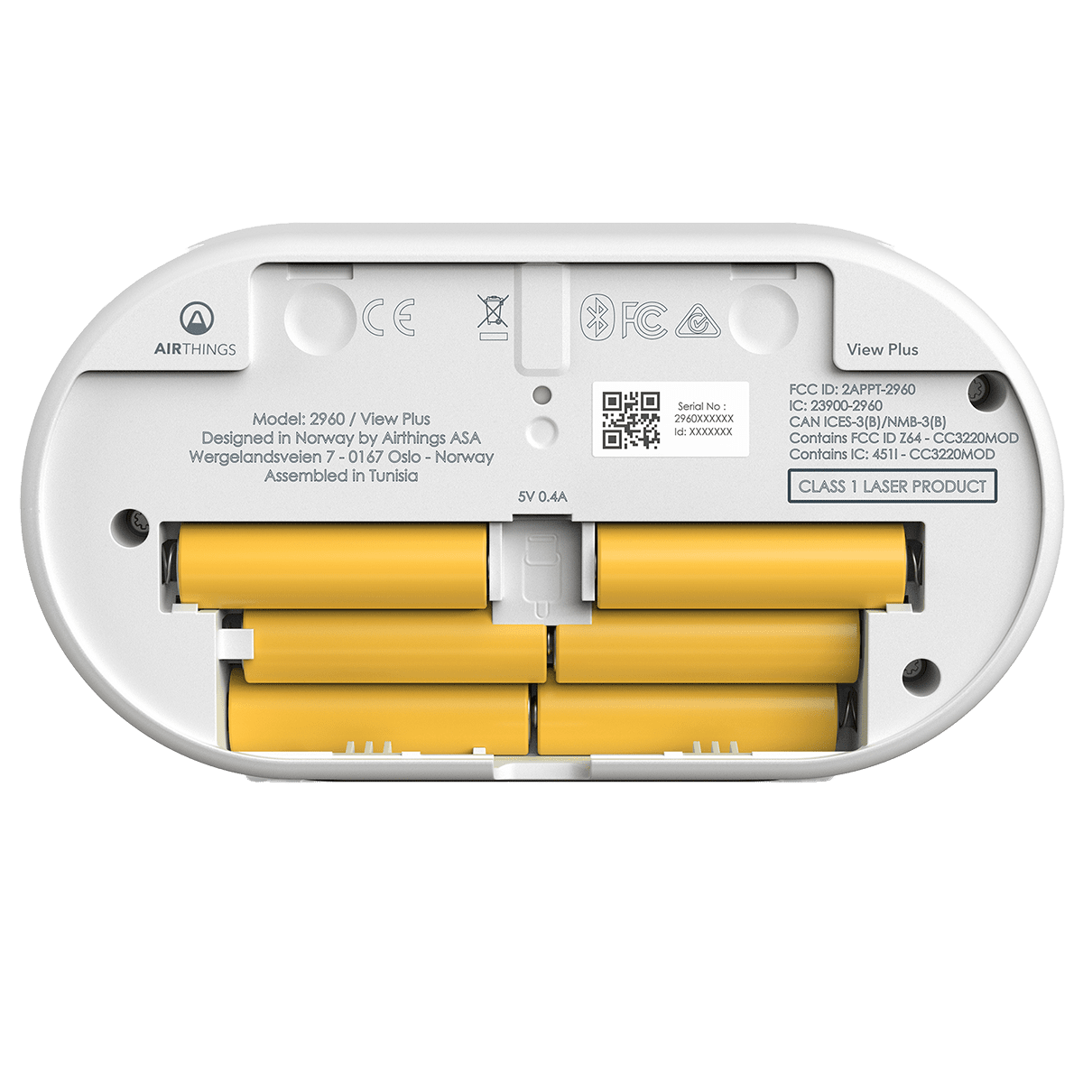 Airthings View Plus Radon & Air Quality Monitor - Batteries