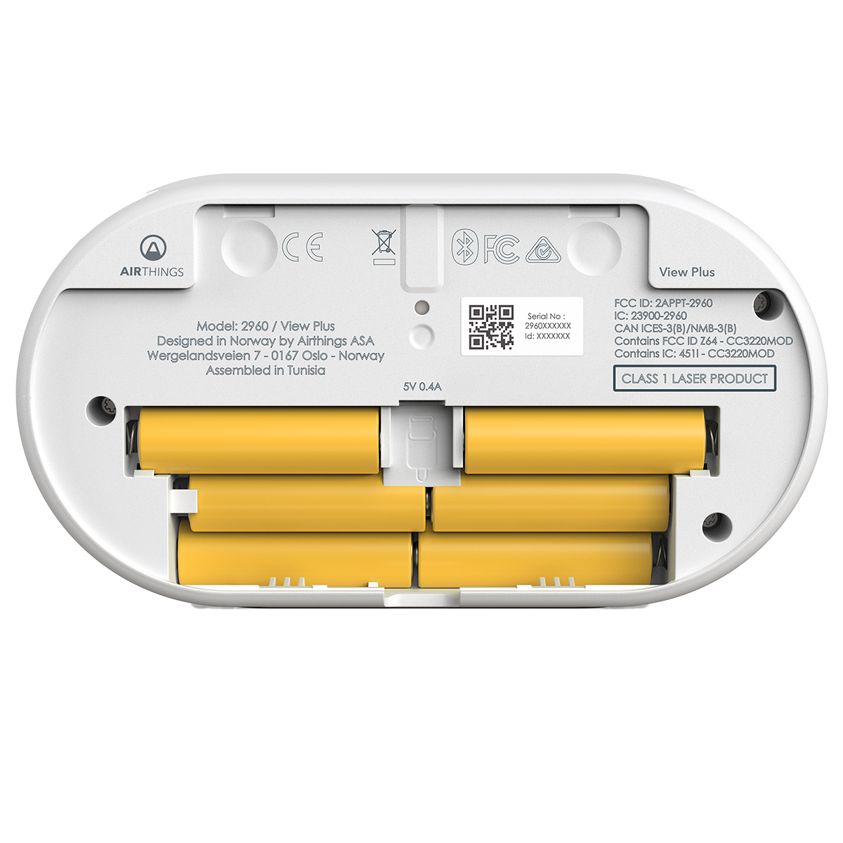 Airthings View Plus Radon & Air Quality Monitor - Batteries