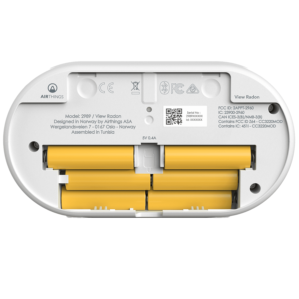 Airthings View Radon Monitor - Batteries
