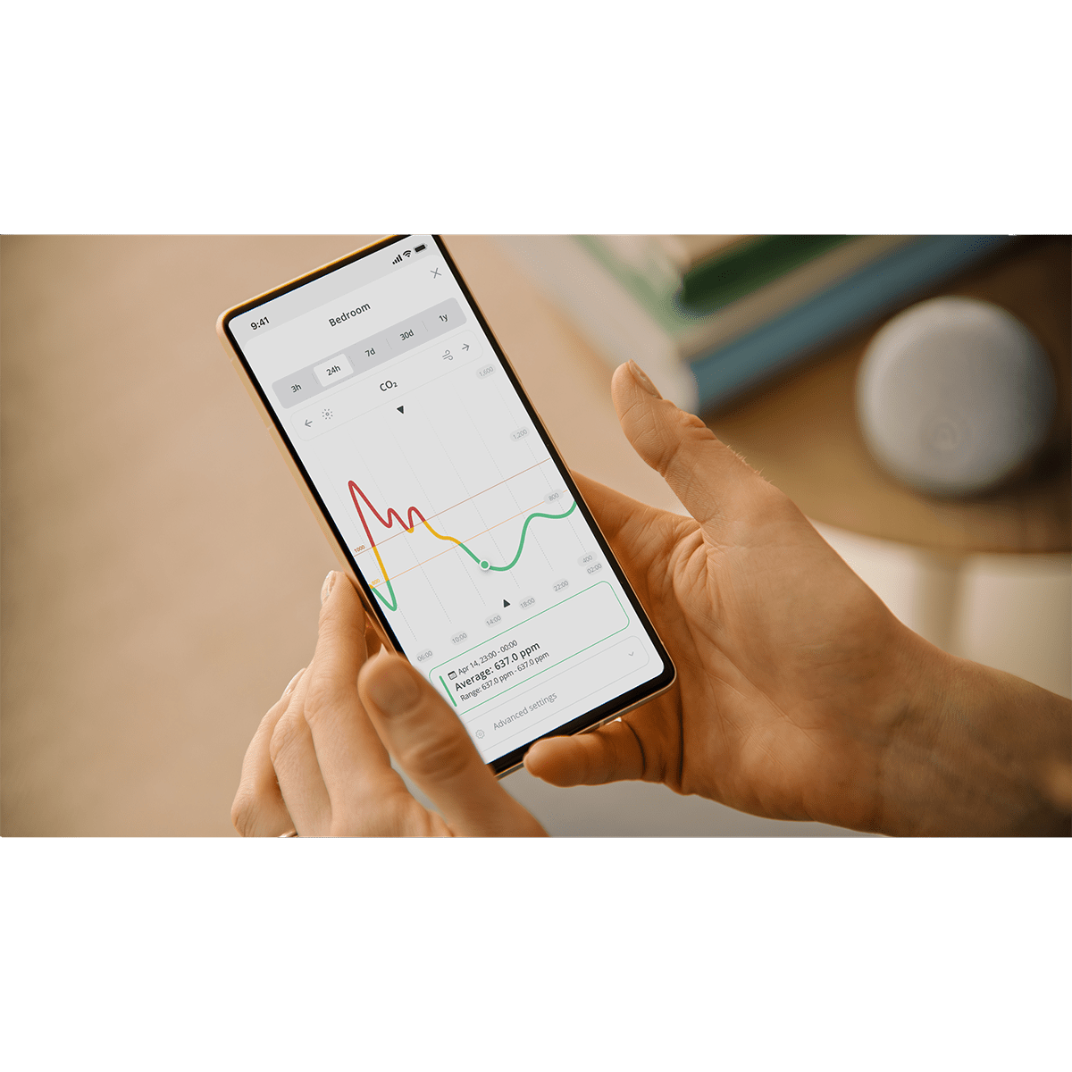 Airthings Wave Enhance Indoor Air Quality Monitor - App Navigation 1