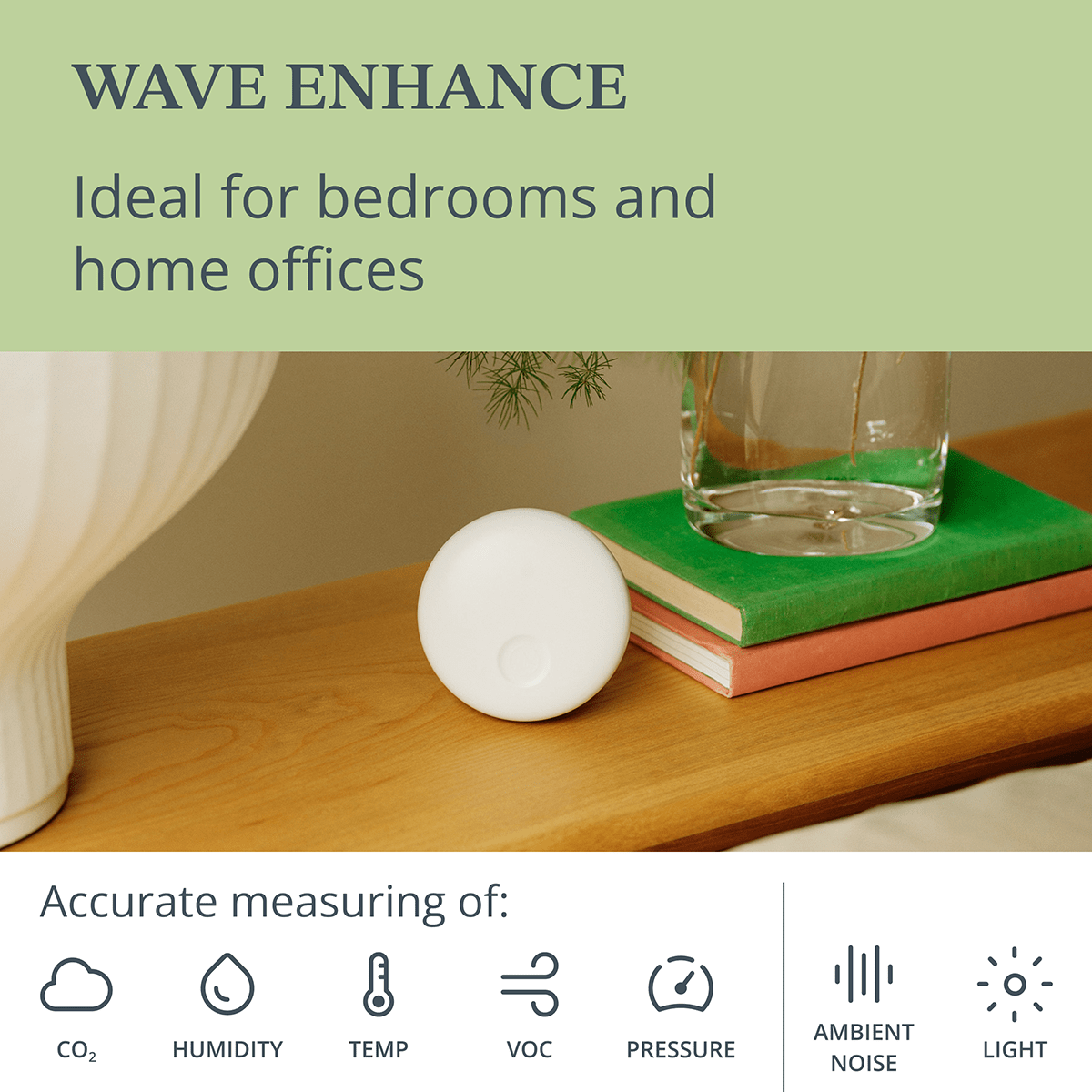 Airthings Wave Enhance Indoor Air Quality Monitor - Infographic 1