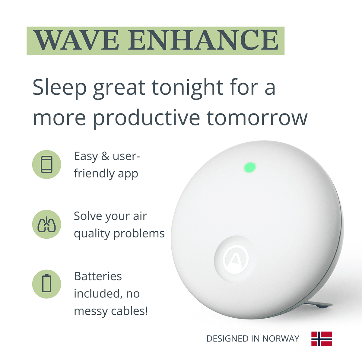 Airthings Wave Enhance Indoor Air Quality Monitor - Infographic 2