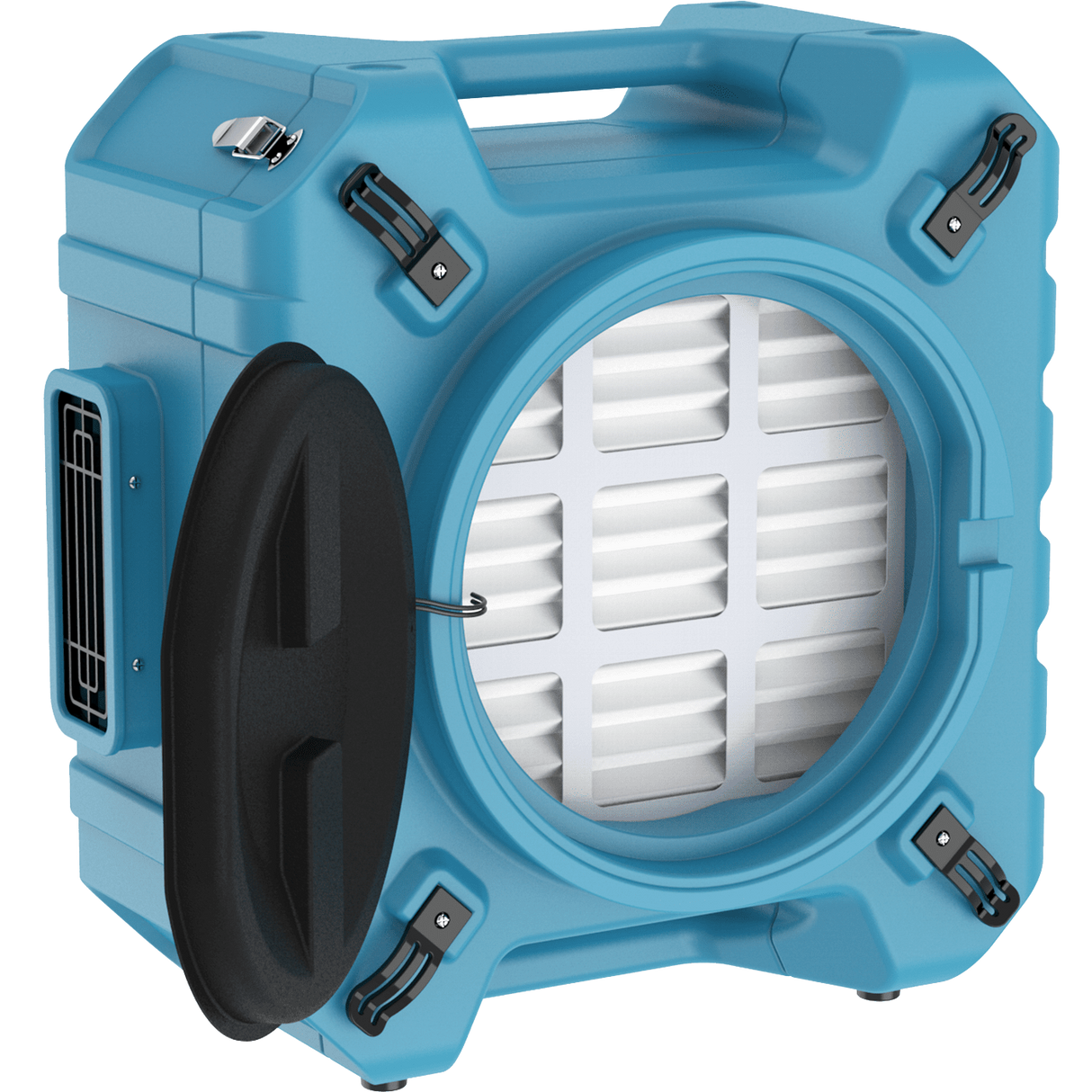 AlorAir PureAiro HEPA Pro 870 Air Scrubber - Angle with Cover Open