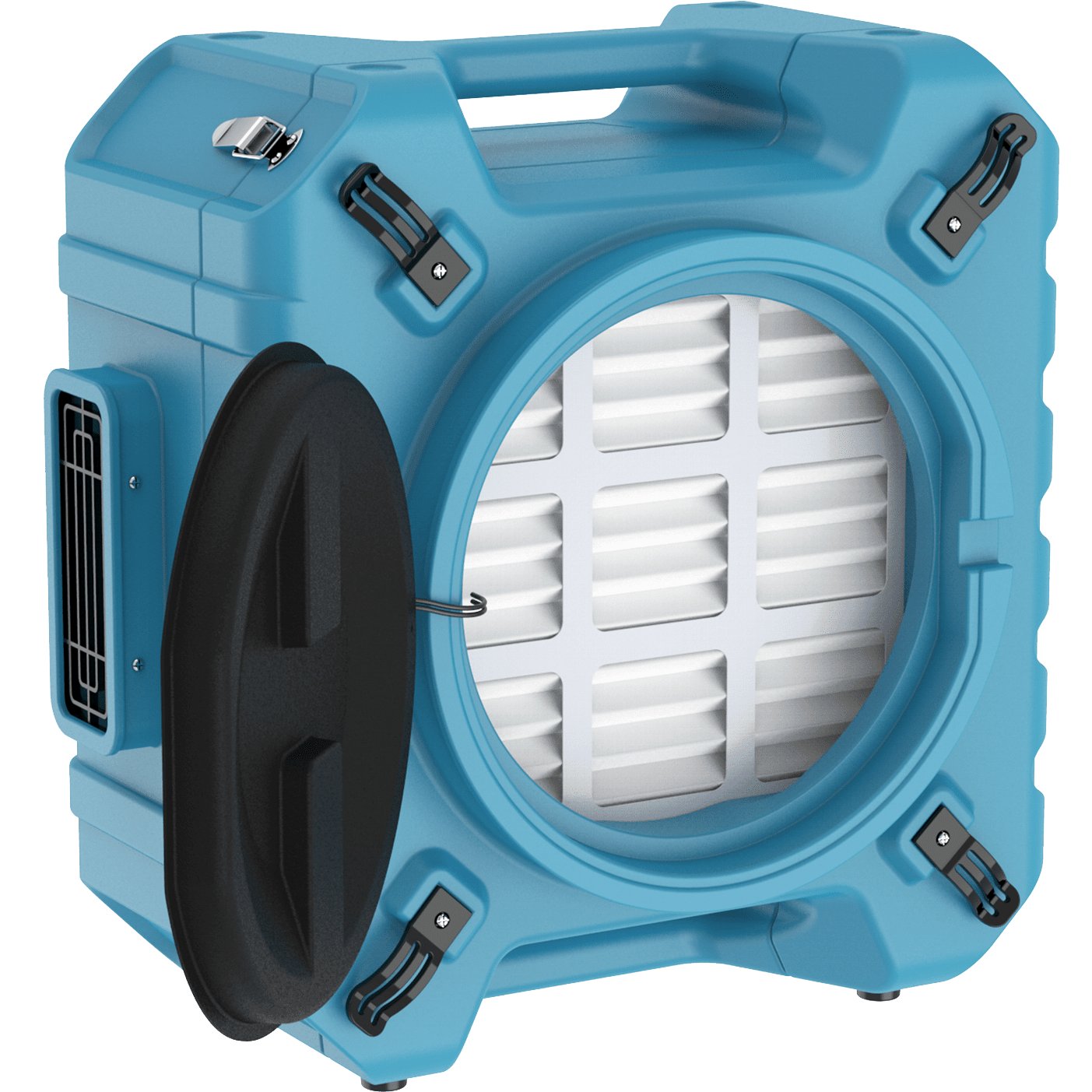 AlorAir PureAiro HEPA Pro 870 Air Scrubber - Angle with Cover Open