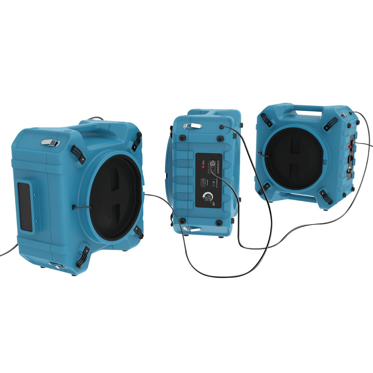 AlorAir PureAiro HEPA Pro 870 Air Scrubber - Three units daisy chained.