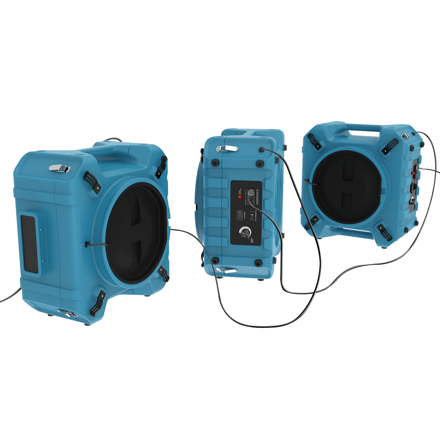 AlorAir PureAiro HEPA Pro 870 Air Scrubber - Three units daisy chained.