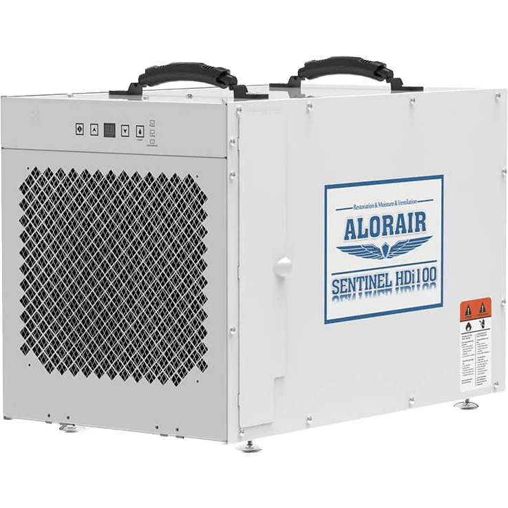 AlorAir Sentinel 100 Pint Whole Home, Crawl Space & Basement Dehumidifier - Angle