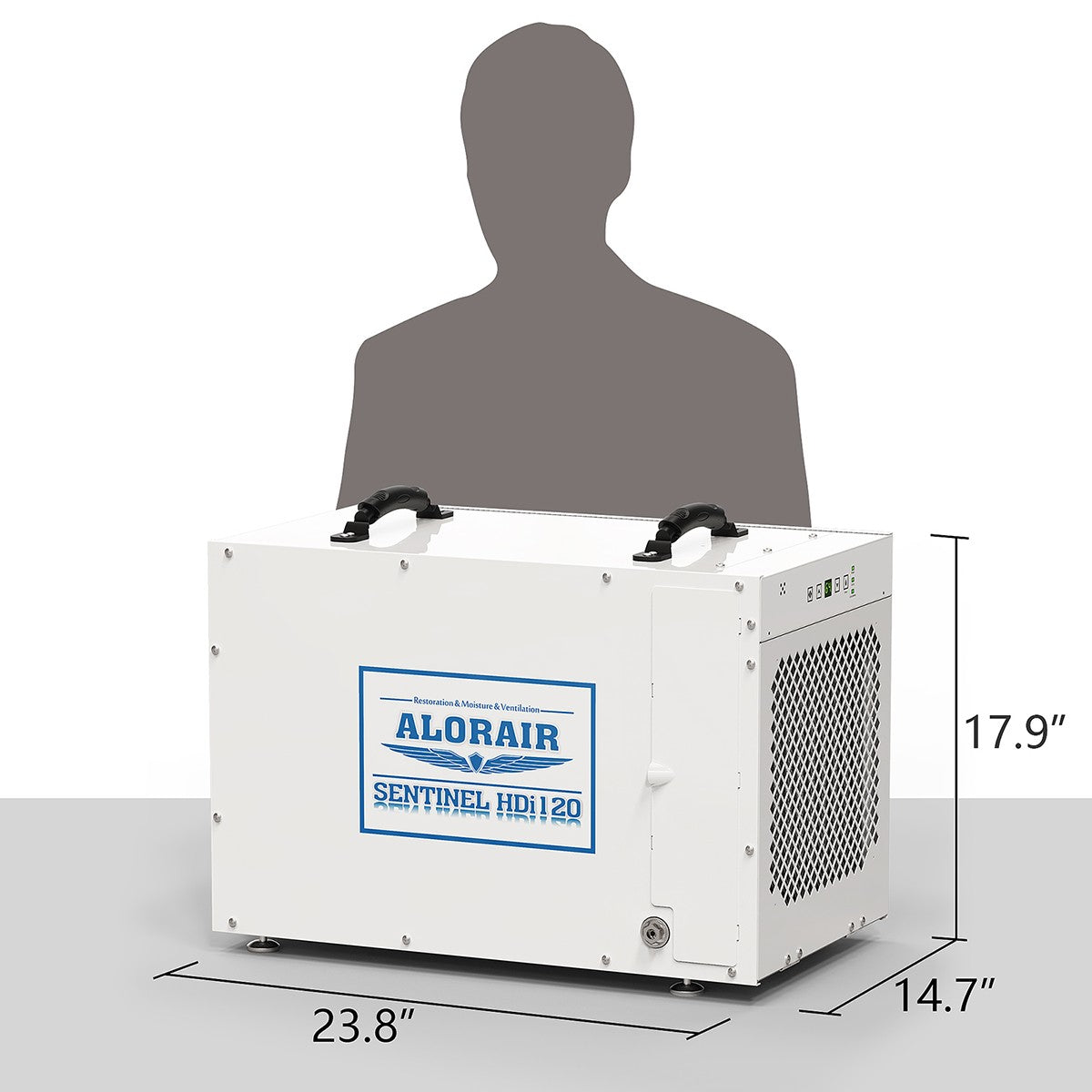 AlorAir Sentinel 120 Pint Whole Home, Crawl Space & Basement Dehumidifier - Dimensions