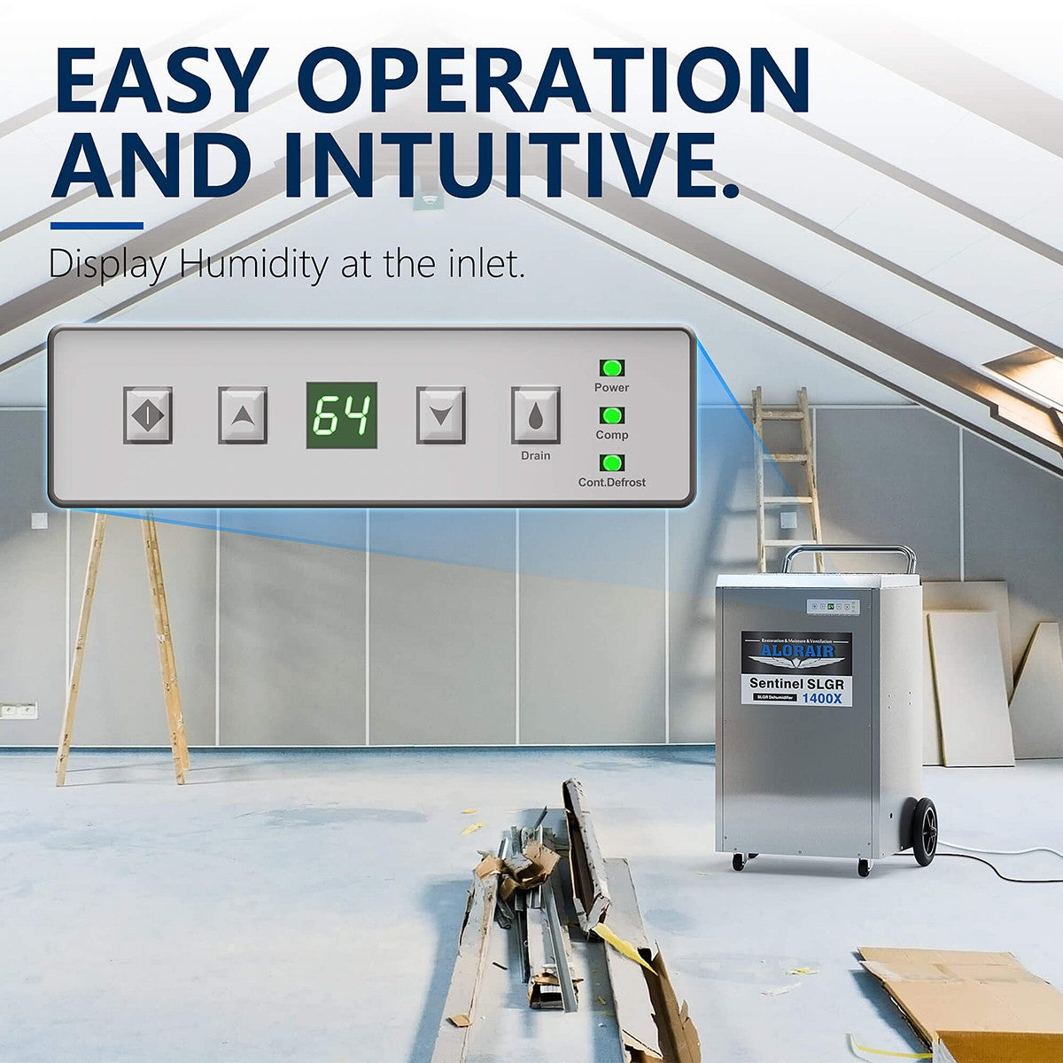 AlorAir Sentinel 140 Pint Basement & Crawl Space Dehumidifier - Infographic