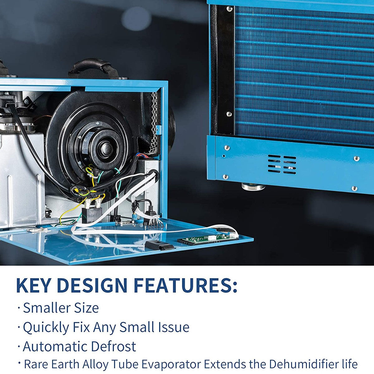 AlorAir Sentinel 53 Pint Crawl Space & Basement Dehumidifier - Infographic