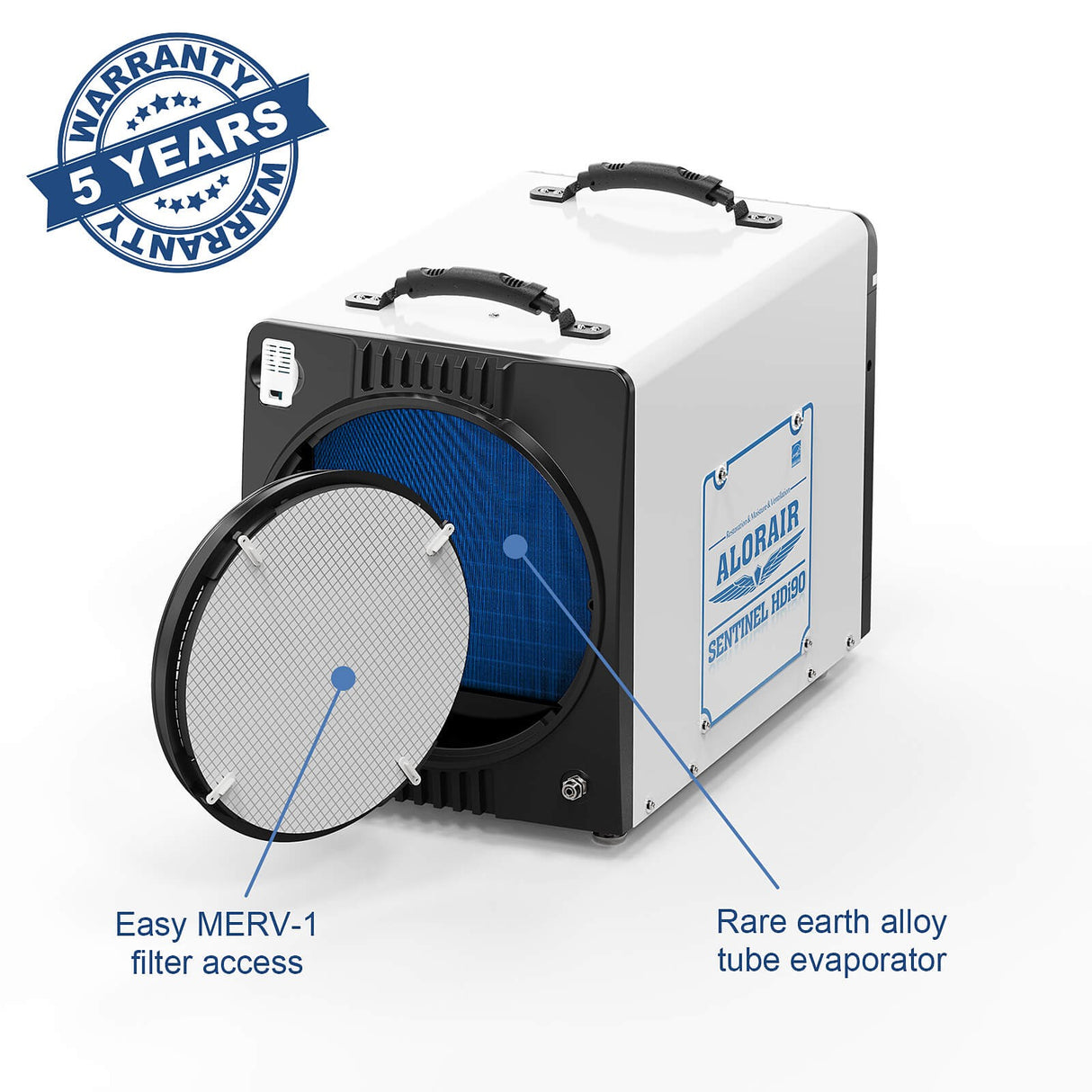 AlorAir Sentinel Energy Star 90 Pint at AHAM Dehumidifier for Crawl Spaces, Basements, or Water Damage Up to 2,600 Sq. Ft. Ducted - Warranty