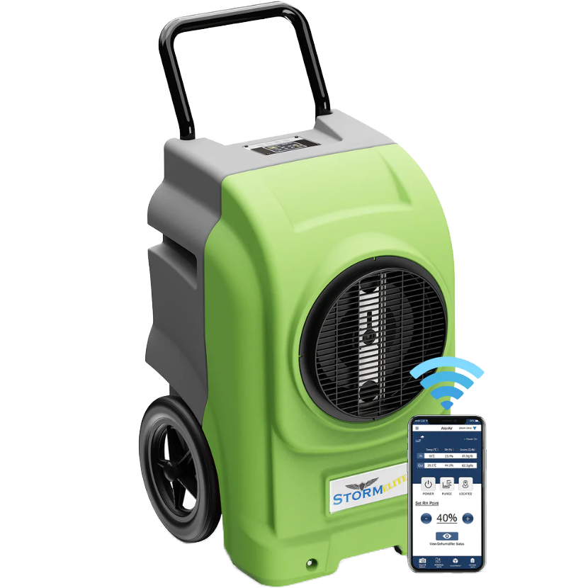 AlorAir Storm Elite Commercial Dehumidifier - Green with Phone