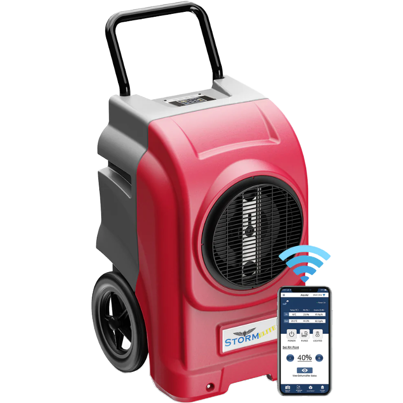 AlorAir Storm Elite Commercial Dehumidifier - Red with Phone