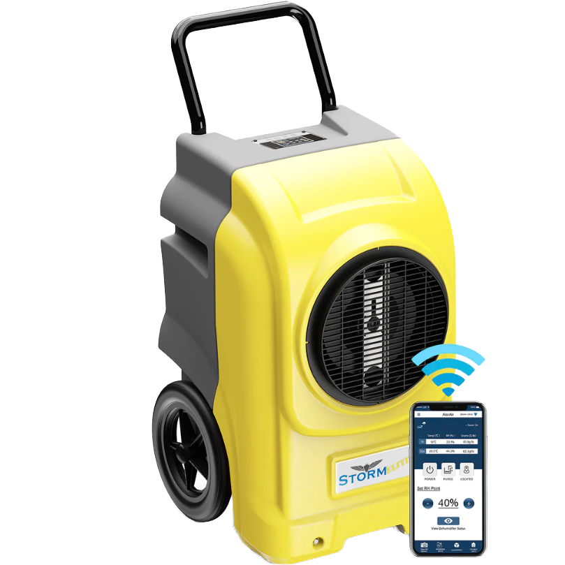 AlorAir Storm Elite Commercial Dehumidifier - Yellow with Phone