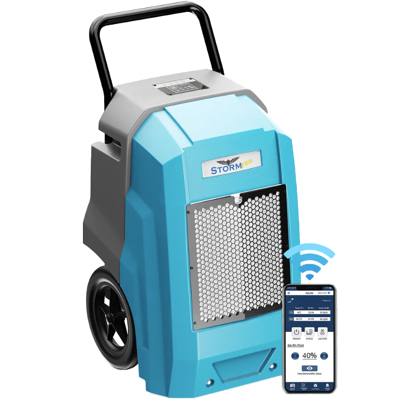 AlorAir Storm Pro Commercial Dehumidifier - Blue with Phone